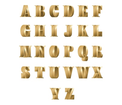 3D Font Bronze Free Vector