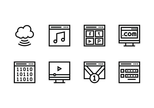 Website set linear icon vector