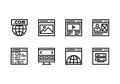 Website set linear icon vector
