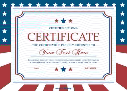 Patriotic Style Certificate Template vector