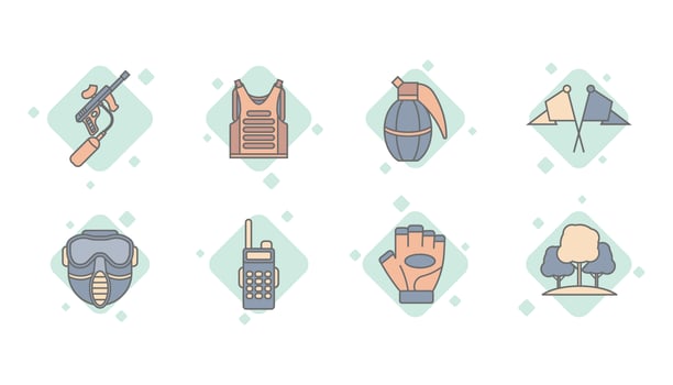Airsoft kit linear icon vector
