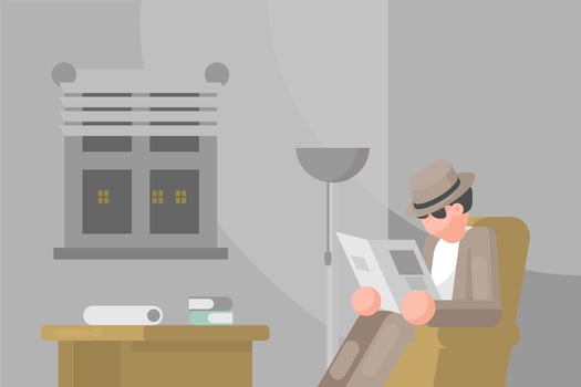 Man in Panama Hat Illustration vector