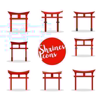 Shrine Icons Vector