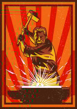 Man With Sledgehammer vector