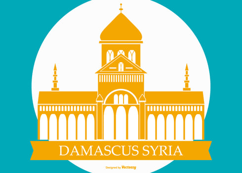 Famous Damascus Syria Building  vector