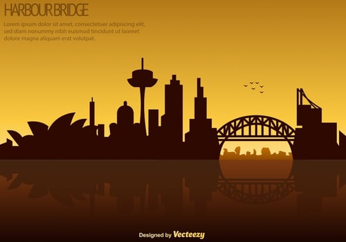 Vector Sydney Skyline - Harbour Bridge