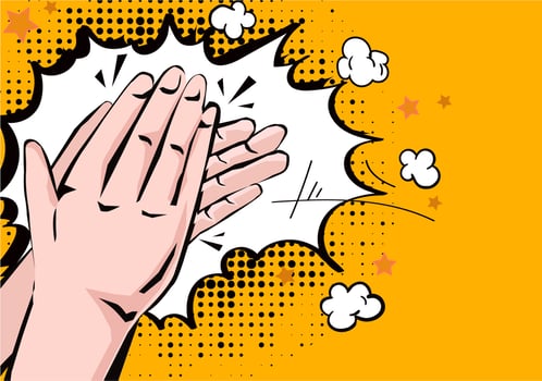 Hands Clapping Comic Style vector