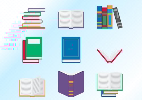 Flat Design Books Set  vector