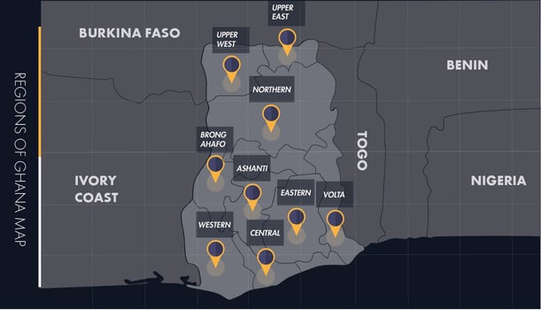 Ghana Vector Map