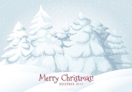 2017 Merry Christmas Snow Scene Illustration vector