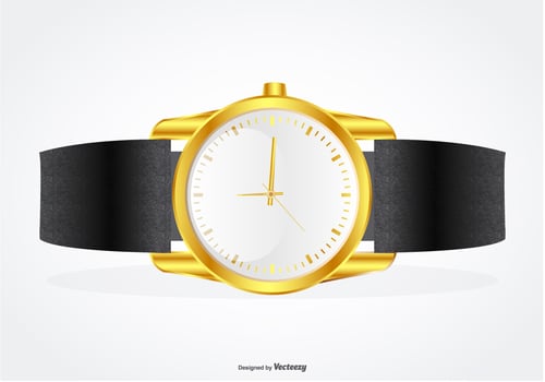 Highly Detailed Wrist Band with Gold Watch Illustration vector