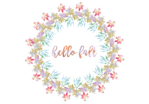 Vector Watercolor Fall Wreath