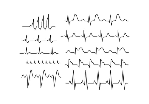 Free Heart Rhythm Collection Line Vector