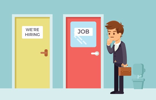 Job Seeker Searching A Job vector