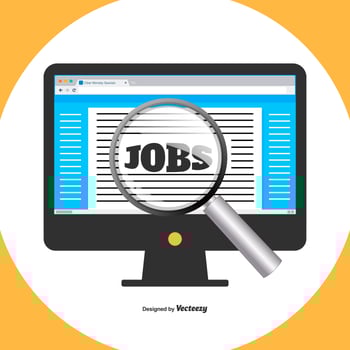 Flat Style Illustraion of Job Search on Computer vector