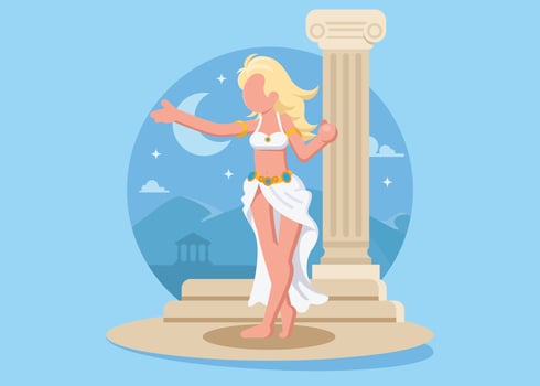 Female Goddess Aphrodite Illustration vector