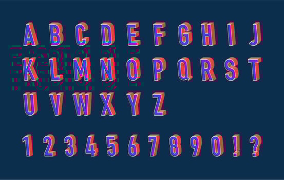 Vector 3d Font Illustration