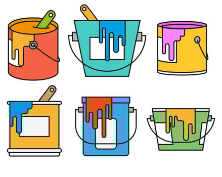 Vector Paint Pot Color Icon Set