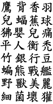 Vector Japanese Kanji Letters