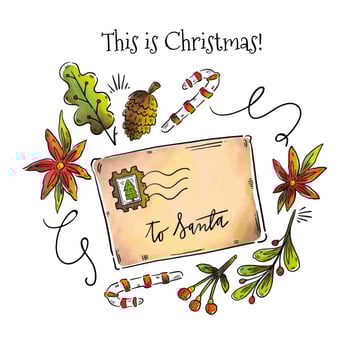 Christmas Letter To Santa With Christmas Leaves vector
