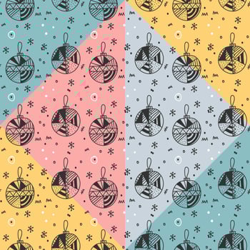 Abstract Christmas Balls Pattern vector