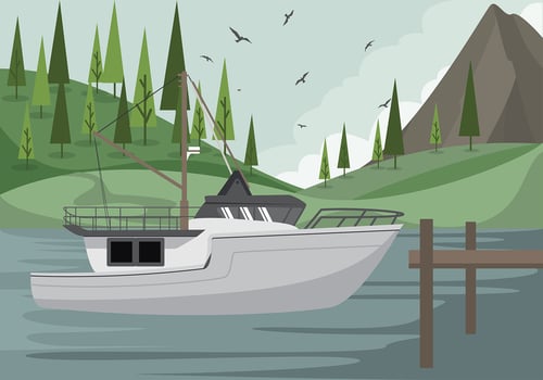 Trawler Ship Free Vector