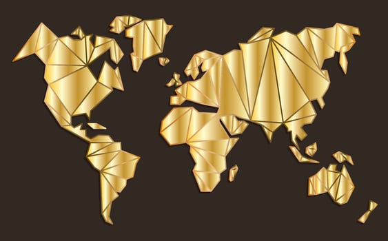 Golden Global Maps Vector