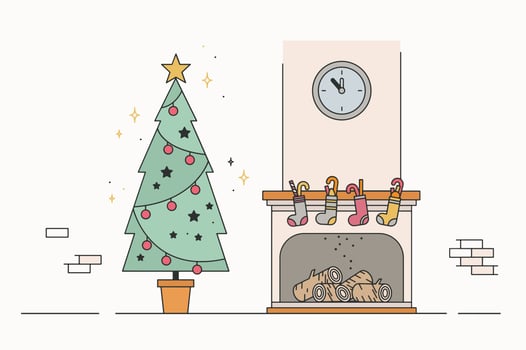 Free Christmas Fireplace Vector