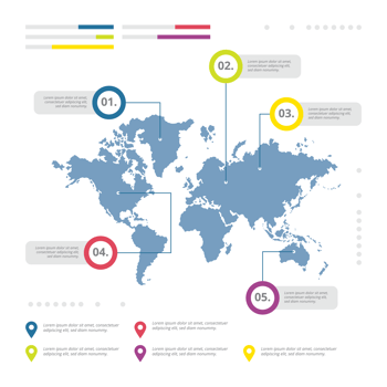 Global Maps Infographic vector