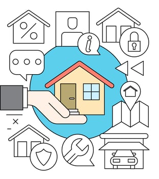 Linear House Insurance Collection vector
