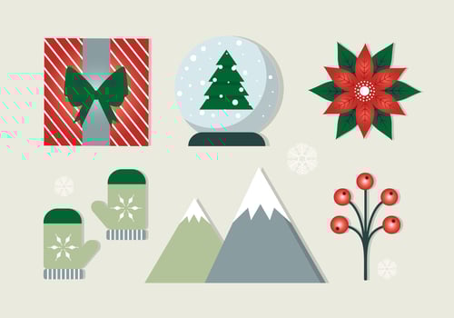 Free Flat Design Vector Christmas Elements
