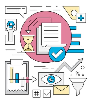 Linear Web and Business Elements vector