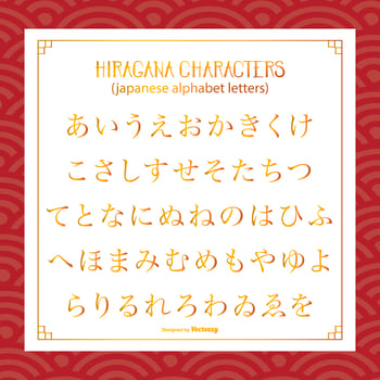 Hiragana Japanese CharactersLetters vector