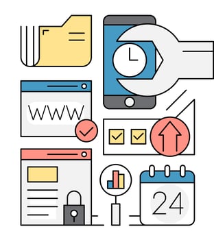 Linear Software Development Icons vector