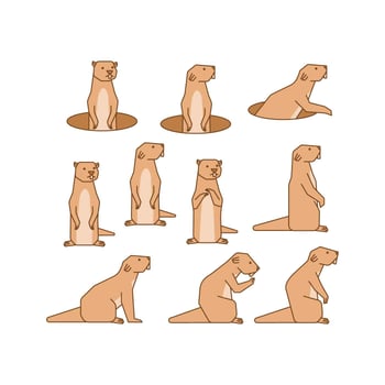 Free  Gopher Line Icon Collection Vector