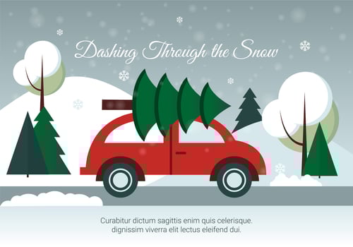 Free Flat Design Vector Christmas Background