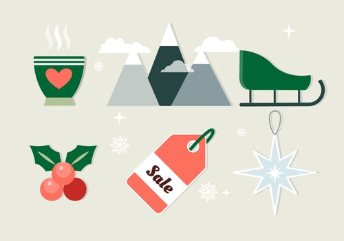 Free Flat Design Vector Christmas Elements