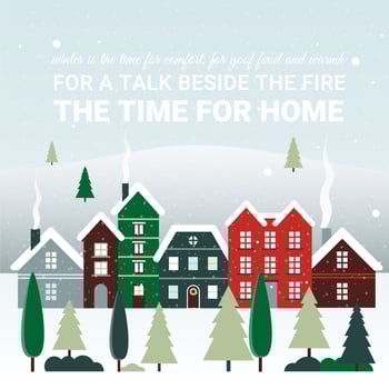 Free Flat Design Vector Christmas Landscape