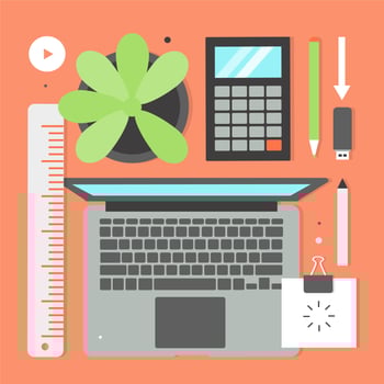 Free Flat Design Vector Office Elements and Icons