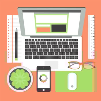 Free Flat Design Vector Home Office Elements