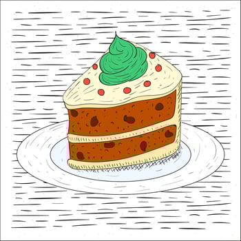 Free Hand Drawn Vector Cake Illustration