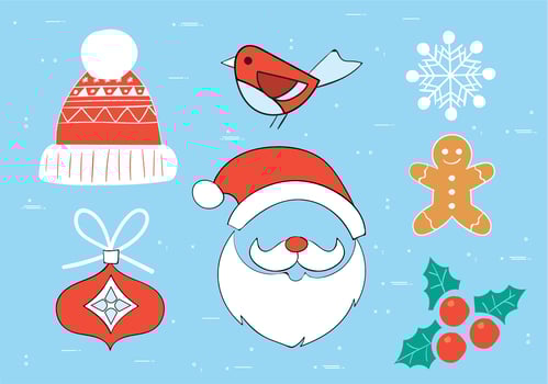 Free Hand Drawn Vector Christmas Elements