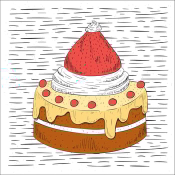 Free Hand Drawn Vector Cake Illustration