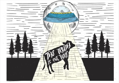 Free Hand Drawn Vector UFO Illustration