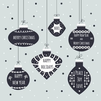 Christmas Balls Vector Background