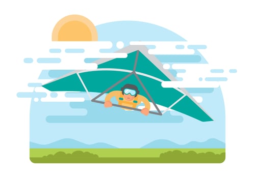 Free Man On Hang-Glider Vector Illustration