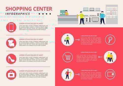 Free Shopping Center Infographic vector