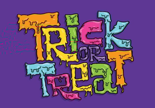 Trick or Treat Lettering Vector 