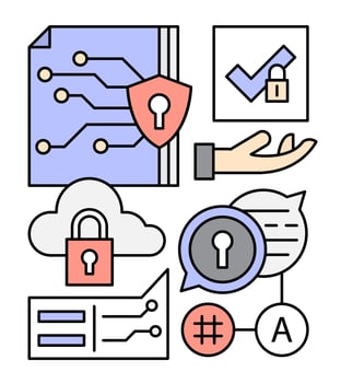Free Data Networking Elements vector