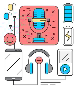 Audio Entertainment Icons vector